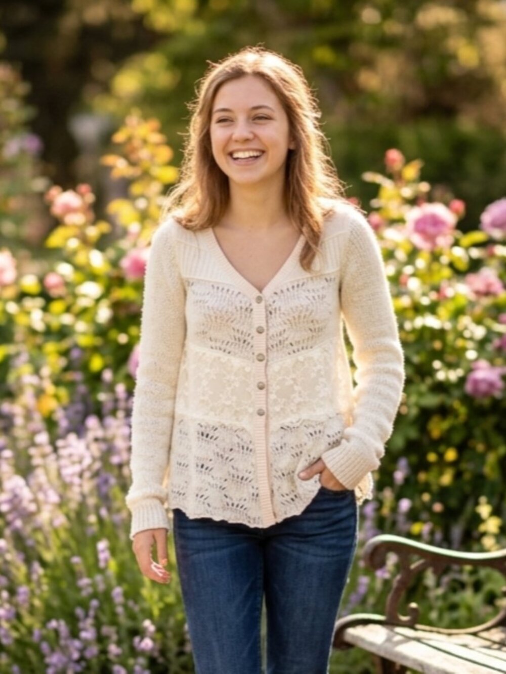 Free People High-Low Wool and Alpaca Cardigan
